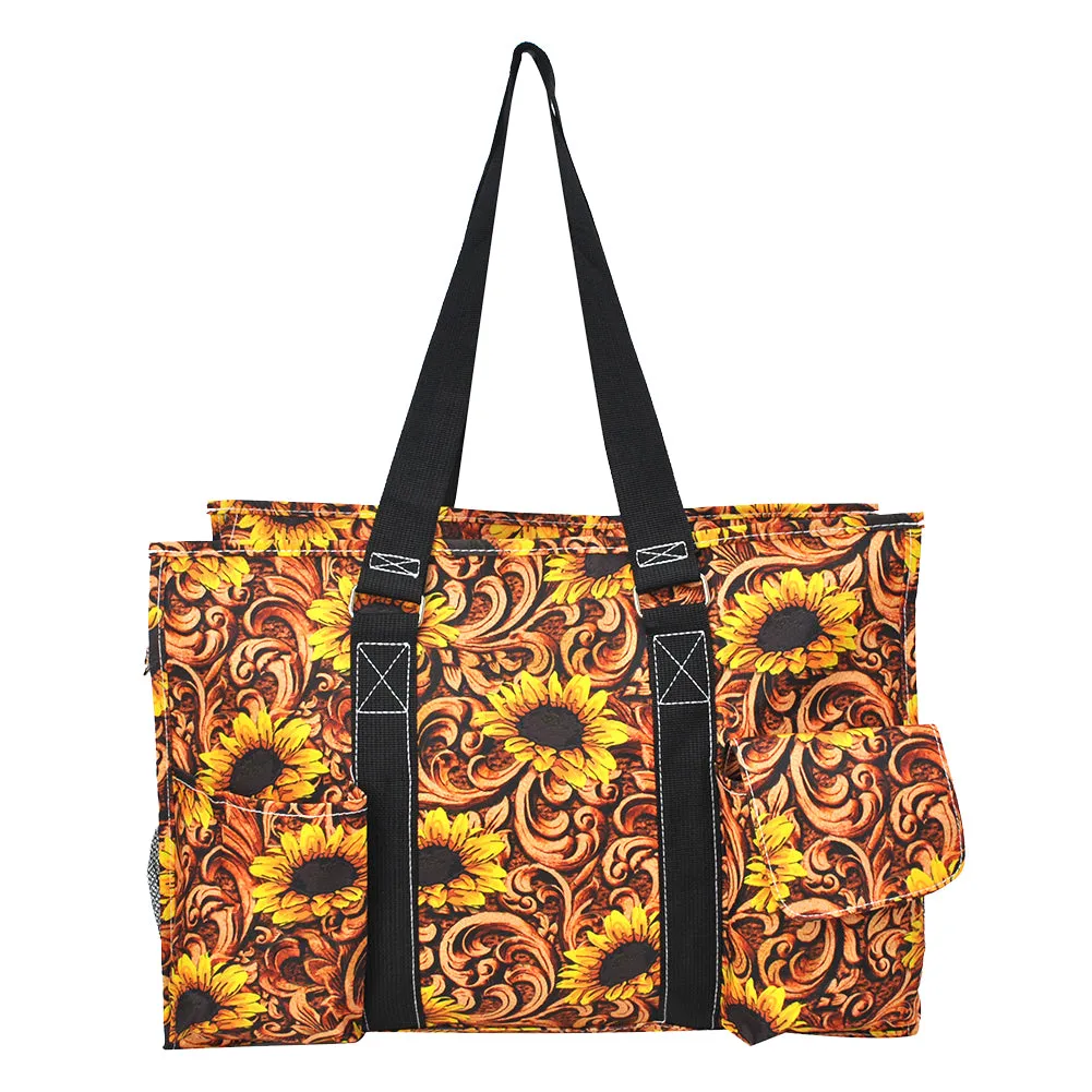 Sunlit Flourish NGIL Zippered Caddy Large Organizer Tote Bag