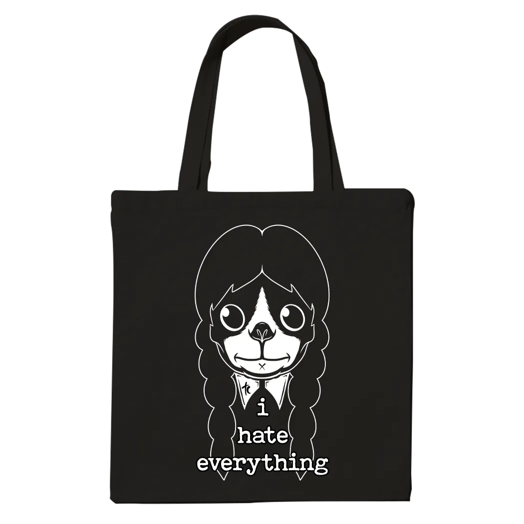 Terrier Cvlt "I Hate Everything" Black Tote