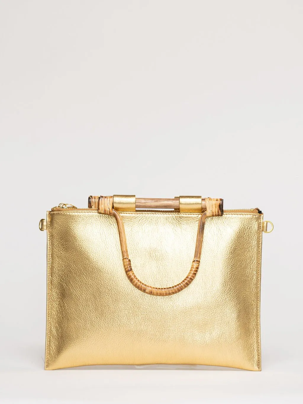 The Bamboo Clutch   Crossbody | Metallic Gold