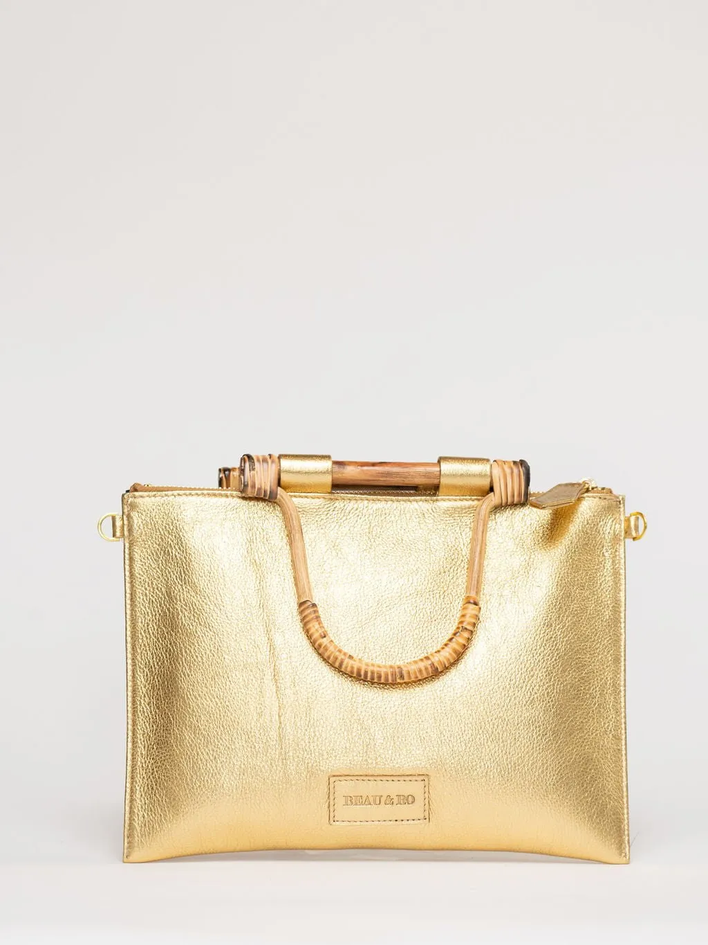 The Bamboo Clutch   Crossbody | Metallic Gold