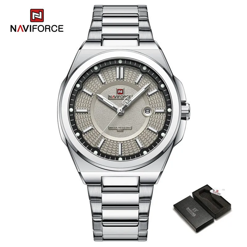 Top Brand Naviforce NF9212 Men's Watch Stainless Steel Male Quartz Sports Wristwatches Date Clock with Luminous Hands Relogio Masculino