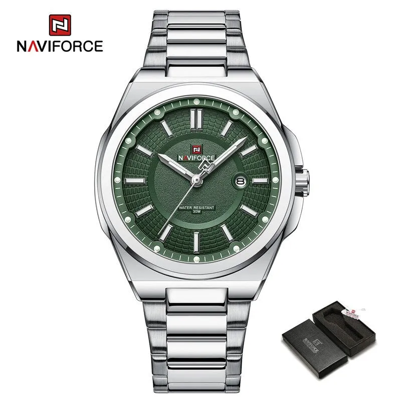 Top Brand Naviforce NF9212 Men's Watch Stainless Steel Male Quartz Sports Wristwatches Date Clock with Luminous Hands Relogio Masculino