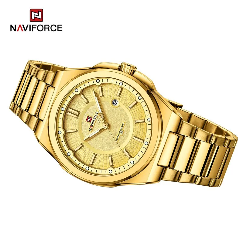 Top Brand Naviforce NF9212 Men's Watch Stainless Steel Male Quartz Sports Wristwatches Date Clock with Luminous Hands Relogio Masculino