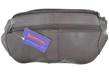 Travel Genuine Leather Waist Fanny Pack Hip Pouch with Zippered Compartments