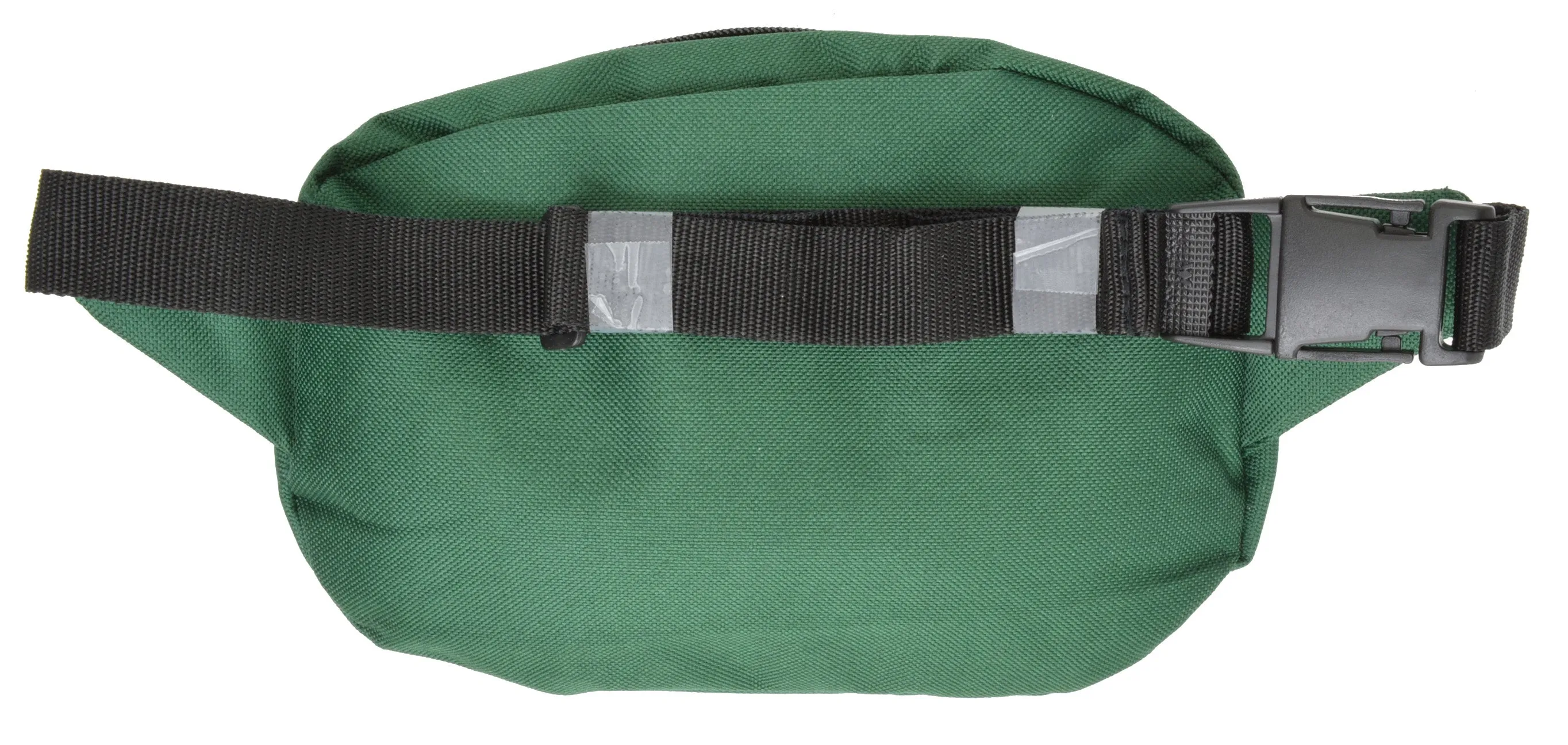 Travel Rounded Nylon Waist Pouch Fanny Pack W/ Adjustable Strap Black Green