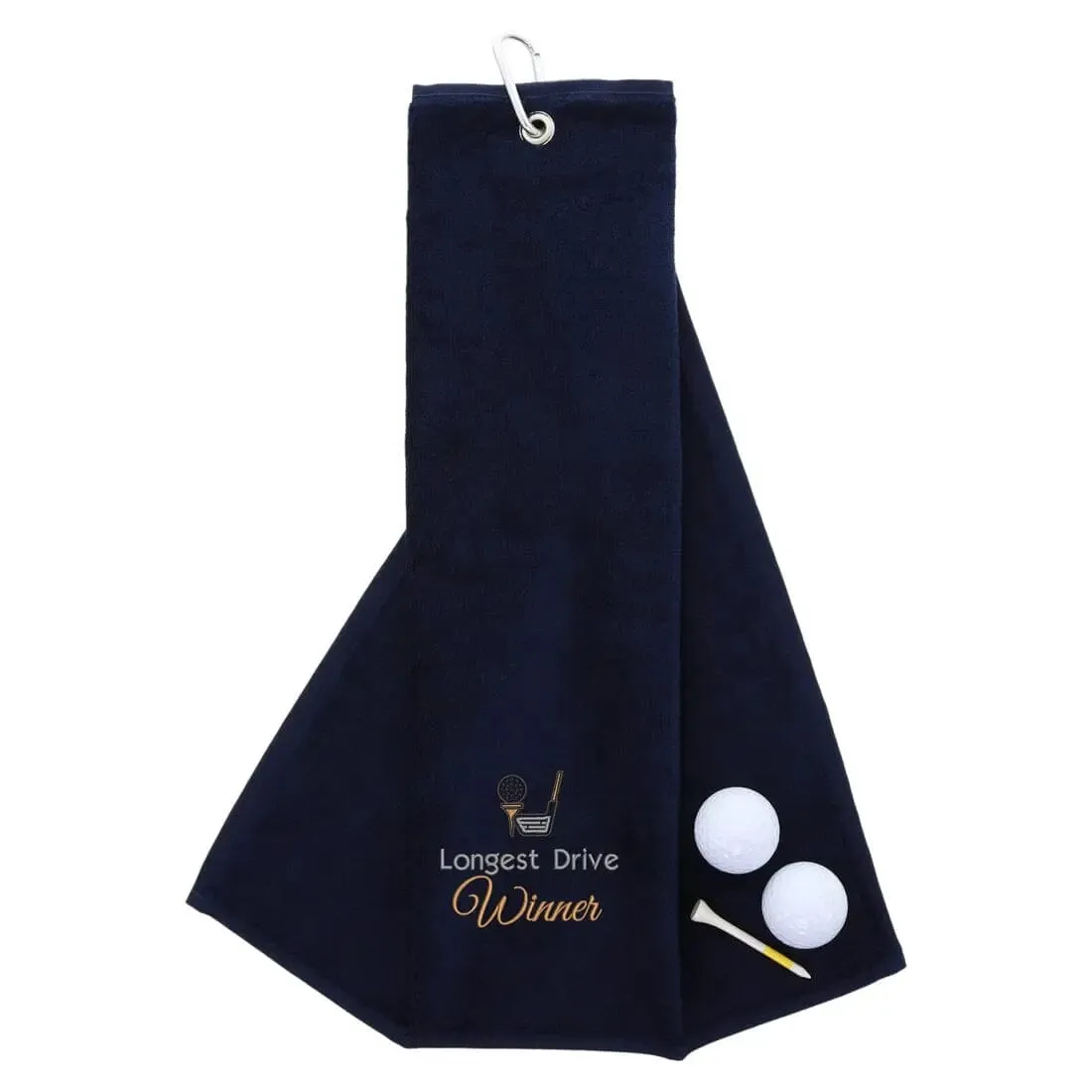 Tri-Fold Golf Towel Embroidered For Longest Drive Competition