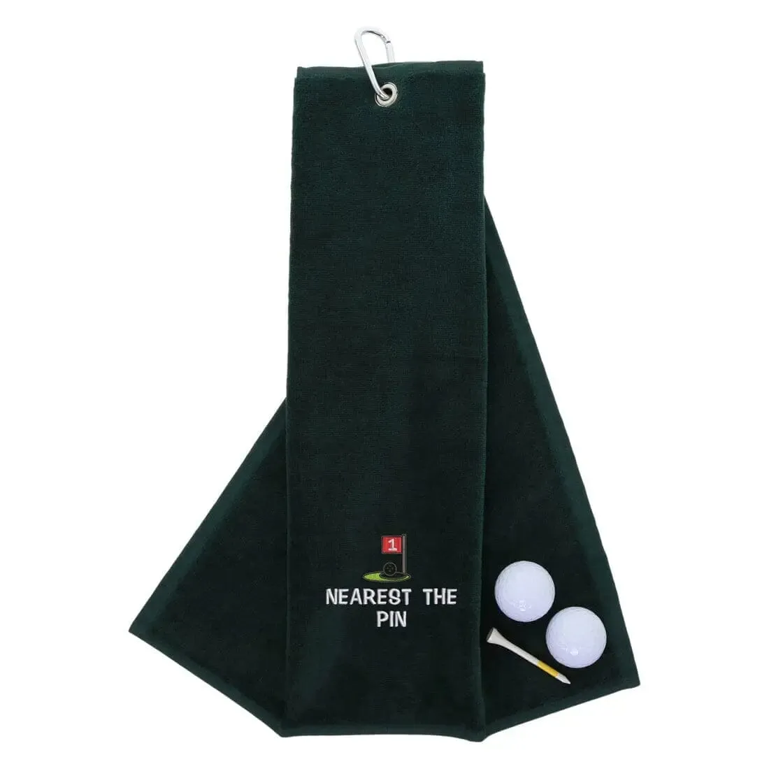 Tri-Fold Golf Towel Embroidered For Longest Drive Competition