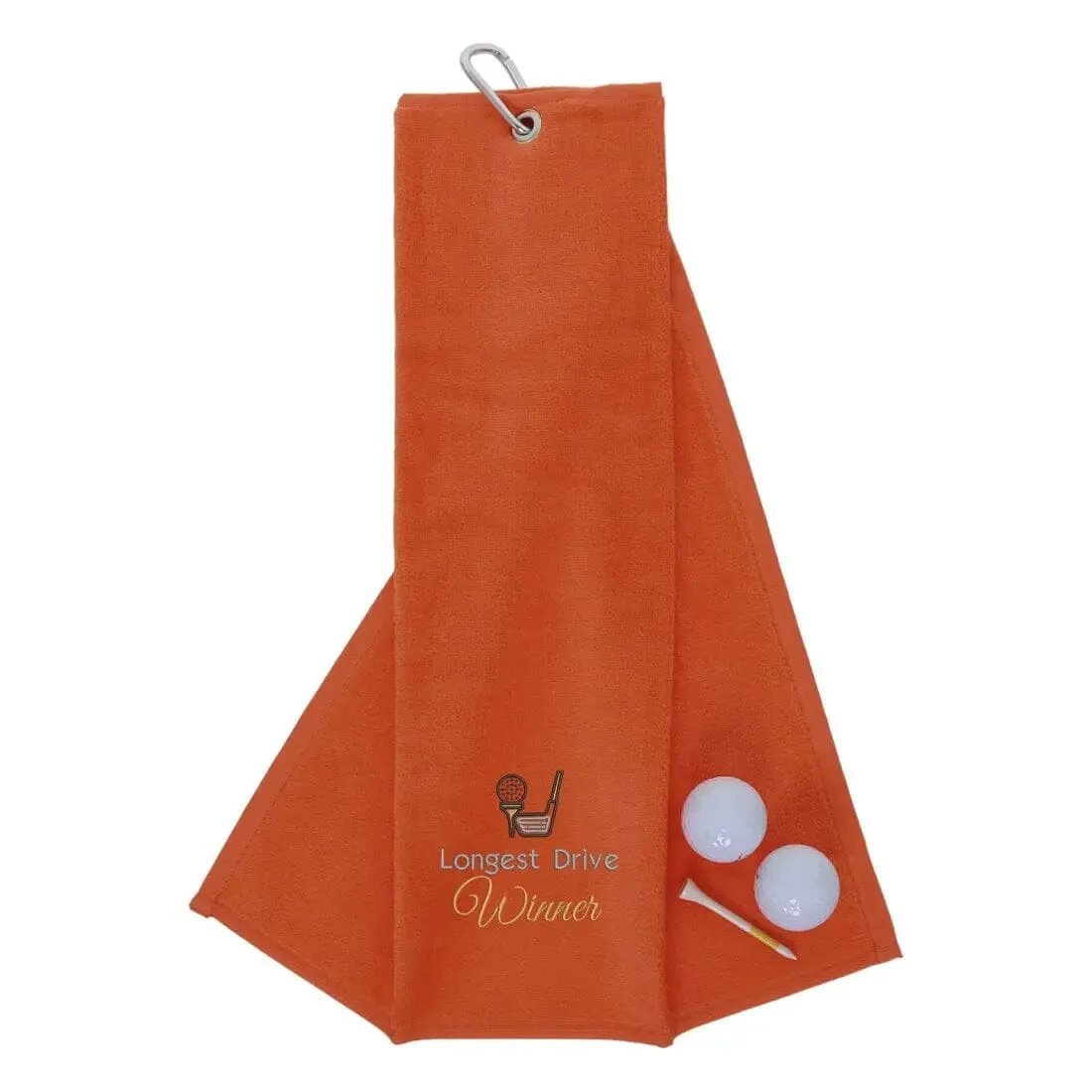 Tri-Fold Golf Towel Embroidered For Longest Drive Competition