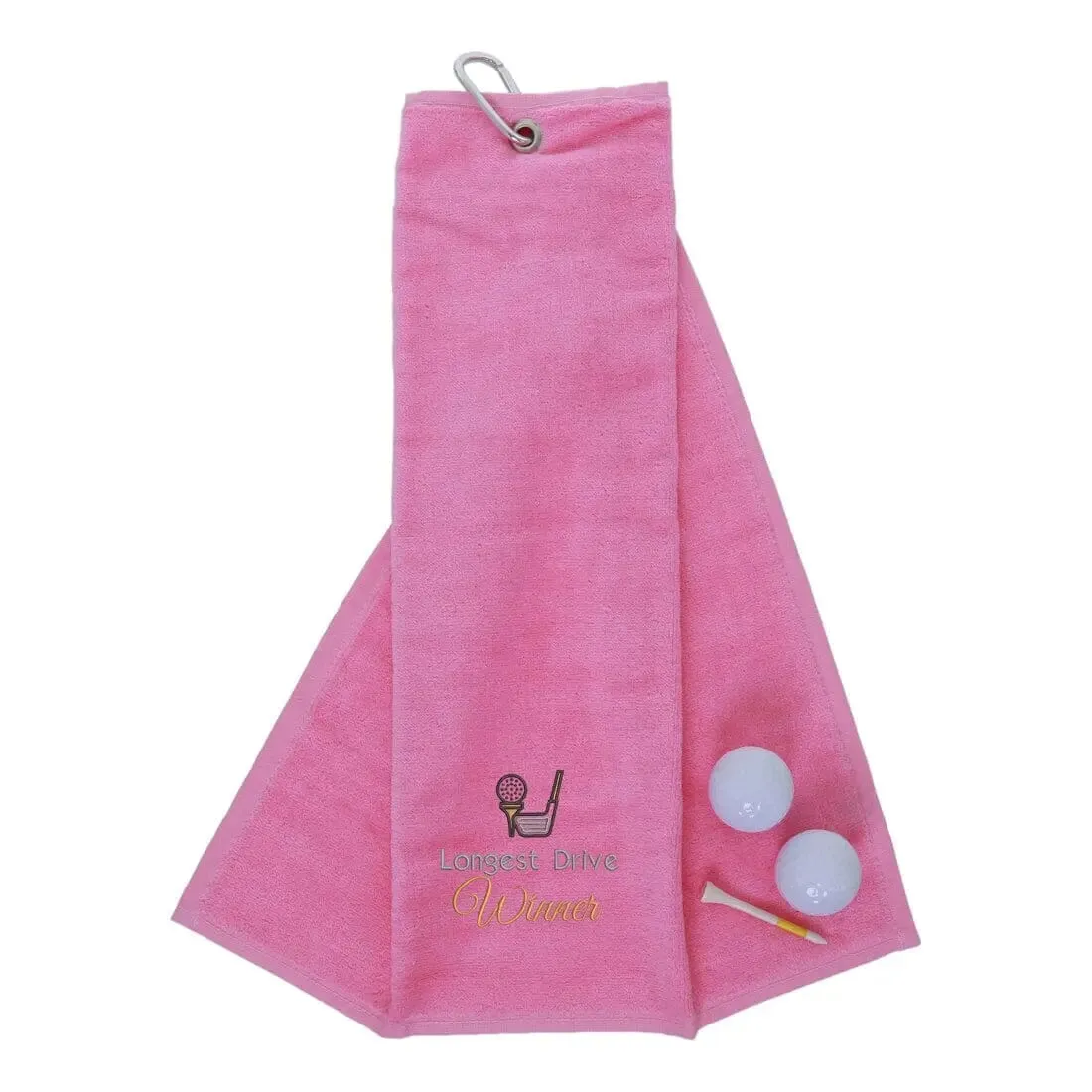 Tri-Fold Golf Towel Embroidered For Longest Drive Competition