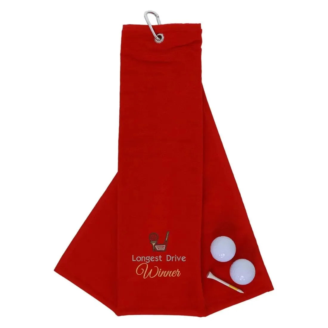 Tri-Fold Golf Towel Embroidered For Longest Drive Competition