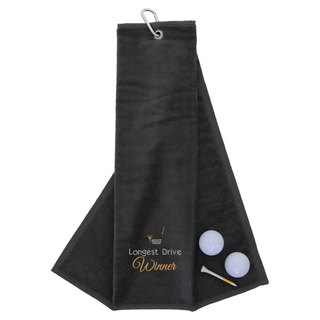 Tri-Fold Golf Towel Embroidered For Longest Drive Competition