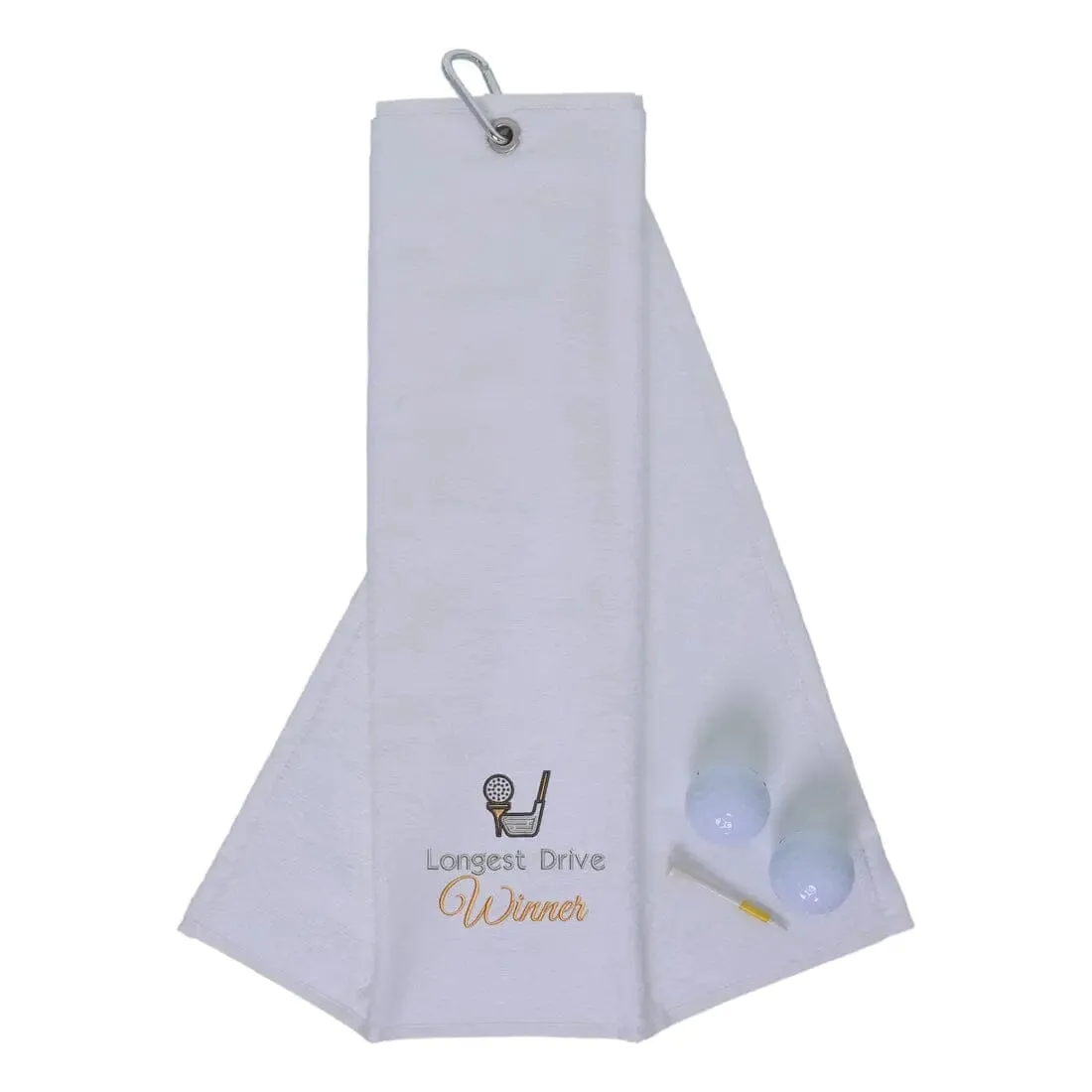 Tri-Fold Golf Towel Embroidered For Longest Drive Competition