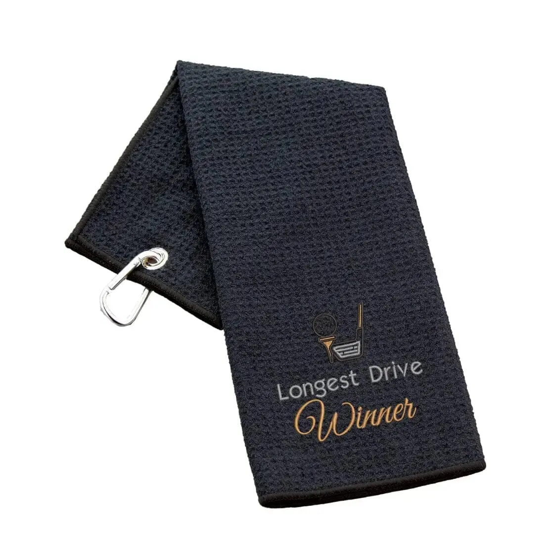 Tri-Fold Golf Towel Embroidered For Longest Drive Competition