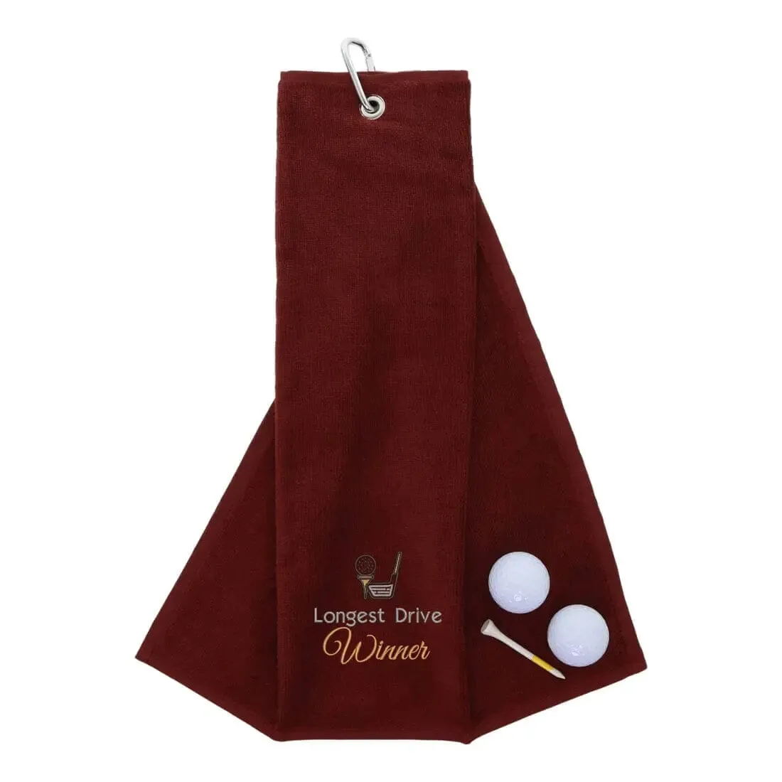 Tri-Fold Golf Towel Embroidered For Longest Drive Competition