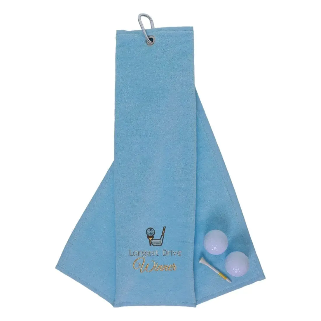 Tri-Fold Golf Towel Embroidered For Longest Drive Competition