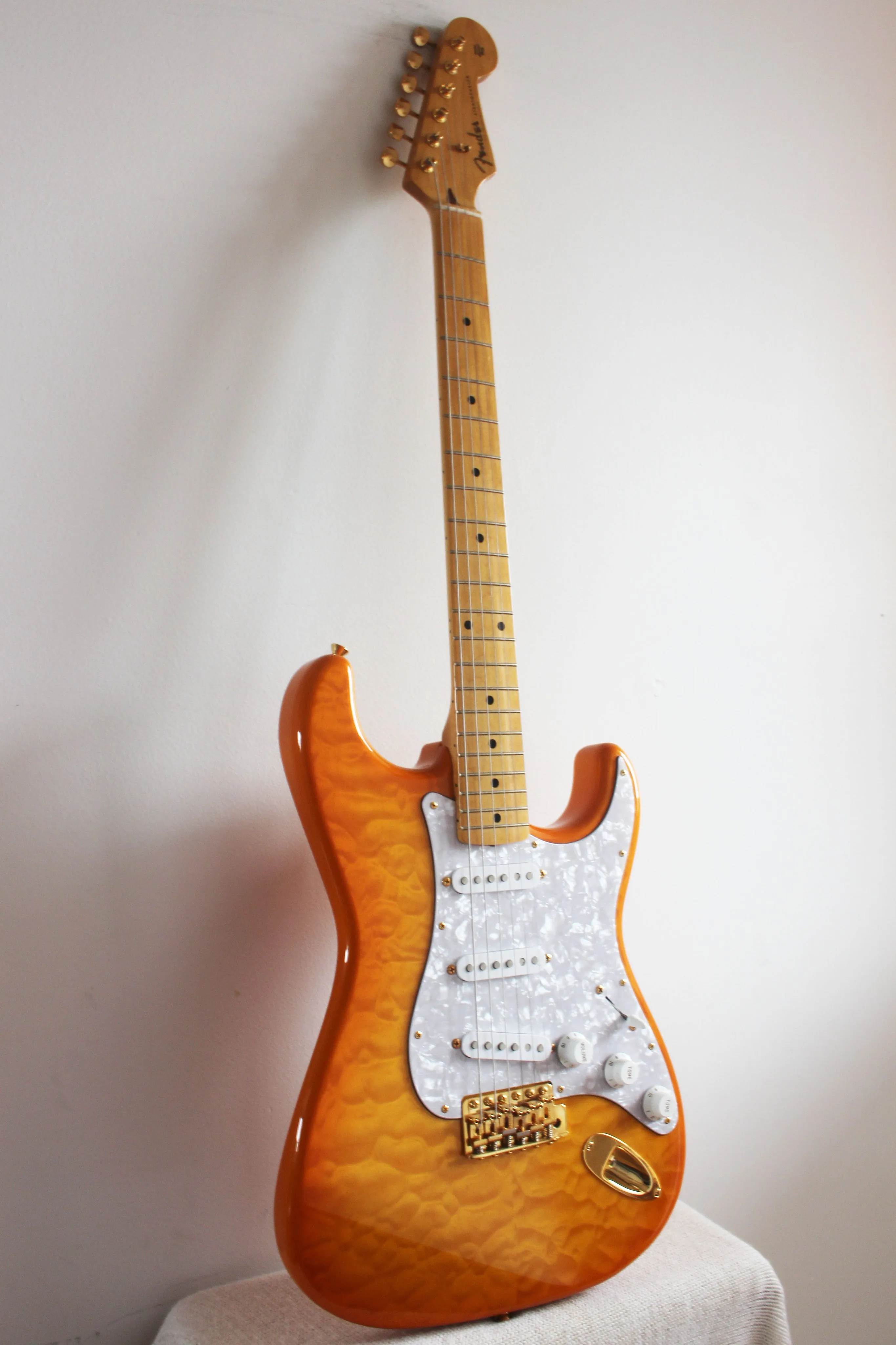 Used Fender Stratocaster Limited Edition Orange Quilt Maple