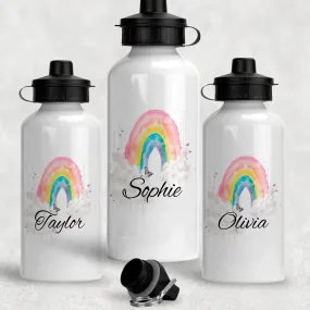 Wonky Rainbow Personalised Aluminium Water Bottle 400/600ml