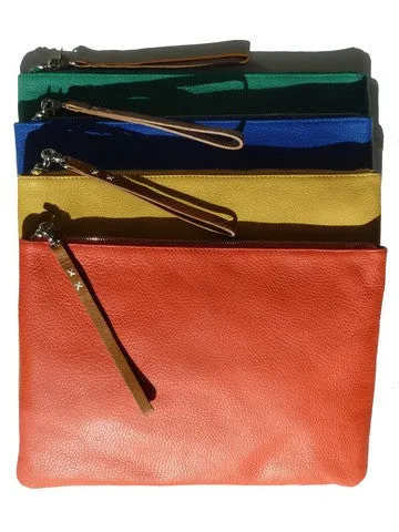 Zippered Pouch Clutch With Handle