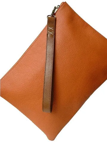 Zippered Pouch Clutch With Handle