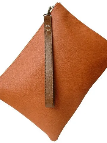 Zippered Pouch Clutch With Handle